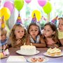 20 Invités Assiette Jetable Anniversaire, 18.5/23cm Assiettes en Papier avec Paillettes dorées, Vaisselle de Fête avec Serviette