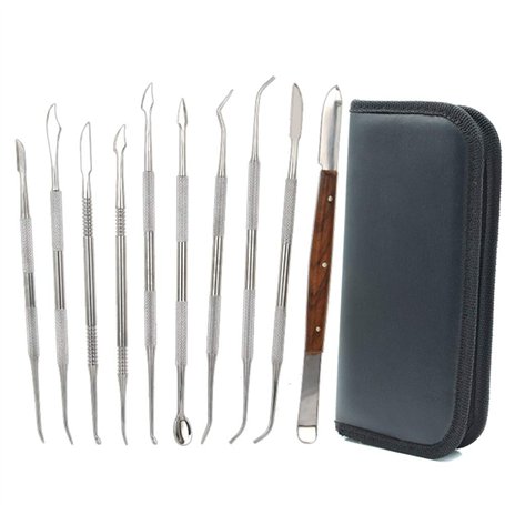 10 outils de sculpture à la cire en acier inoxydable à double extrémité pour sculpture et sculpture en argile