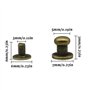 Dylan-EU 50 jeux de Bouton Rond de Rivet Bouton de col à vis Rivets Pleins Rivet en Laiton vis pour Ceinture Bracelet Vêtement A