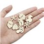 Dylan-EU 200 pièces Tranche en Bois Fleur en Bois Mixte Formes de Feuilles en Bois pour Arbre de Noël Mariage Bricolage Scrapboo