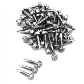 NUZAMAS Lot de 50 vis auto-perceuses en acier inoxydable 304 avec rondelle pour bois