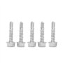 NUZAMAS Lot de 50 vis auto-perceuses en acier inoxydable 304 avec rondelle pour bois, métal 4,2 x 19 mm