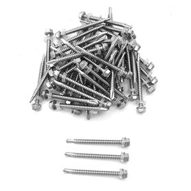 NUZAMAS Lot de 50 vis auto-perceuses en acier inoxydable 304 avec rondelle pour bois