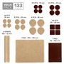 133 PCS Patins en Feutre Auto-Adhésifs X-Protector - Patins pour Meubles Marron et Beige - Patin Meuble - Patin Feutre Autocolla
