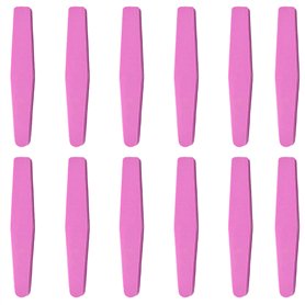 Lot de 12 blocs de ponçage à ongles en forme de losange et polissoir double face pour repousse-cuticules Rose 100/180