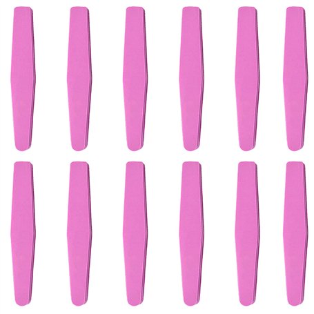 Lot de 12 blocs de ponçage à ongles en forme de losange et polissoir double face pour repousse-cuticules Rose 100/180