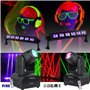 Ibiza light - 4 jeux de lumière avec 2 Lyres 2x10 W LMH250-RC - 2 Barres Ultraviolets LED-UVBAR6 - Soirée Fête Anniversaire Fluo