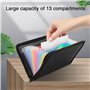 Lot de 2 trieurs de reçus A6 - Petit porte-documents avec fermeture éclair - 13 compartiments - Portable - Avec étiquettes multi