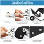 Lot de 250 boutons-pression avec pince - En métal creux et solide - 9,5 mm - En jersey argenté - Sans couture - Pour vêtements d