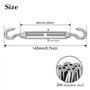 2 Pièces Tendeur Cable, M8 Tendeur Cable Inox 304 Tendeur Ridoir Réglables Heavy Duty Tendeurs pour Garden Wire Rope