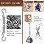2 Pièces Tendeur Cable, M8 Tendeur Cable Inox 304 Tendeur Ridoir Réglables Heavy Duty Tendeurs pour Garden Wire Rope