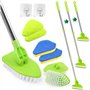 Brosse de nettoyage 4 en 1 pour carrelage de salle de bain