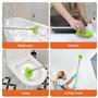Brosse de nettoyage 4 en 1 pour carrelage de salle de bain, brosse à récurer extensible à long manche, brosse de nettoyage de do
