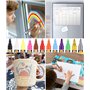 Bixury 12 Pcs Feutre Ardoise Effacable Marqueurs Tableau Blanc Effaçables Marqueurs Double Pointe Rechargeables Stylo Craie pour