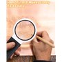 JOFLVA Loupe de Lecture, 25X 6X Loupe LED, Loupe Grossissante avec 18 LED et Support, Loupe Eclairante à Main, Loupe Lumineuse G