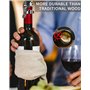Bouchon Champagne avec Acier Inoxydable, Lot de 4 Garde Bulles Bouchon Bouteille Vin, Bouchon vin avec Silicone, Bouchon Bouteil