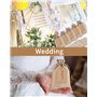 50pcs Pochettes Sachets en Lin Chanvre 10x15cm, Petit Sac Cadeau Avec Cordon de Serrage, Sac Toile de Jute Pochettes avec 50 Pcs