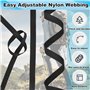 SLTAXAR 2 PCS Sangle Nylon 10m*2.5cm, Sangle Nylon 25mm Noir Boucle Plastique Clip Clips Boucle en Plastique Boucle Attache Rapi