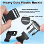 SLTAXAR 2 PCS Sangle Nylon 10m*2.5cm, Sangle Nylon 25mm Noir Boucle Plastique Clip Clips Boucle en Plastique Boucle Attache Rapi