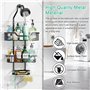 SLTAXAR Etagere Douche à Suspendre Noir Sans Percage Porte Gel Douche Salle de Bain Étagère de Rangement Douche Porte Savon Douc