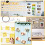 LANSKYLAN 4 Pcs Cable Acier Photo avec 48 Aimants Ronds Fil pour Suspendre Photos 2m*1.5mm Accroche Câble Suspension Câble Métal