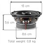 KIT Set pour Focal Auditor ACX-130 ACX130 2 Enceintes coaxiales 2 Voies de 13 cm 130 mm 5.25" de diamètre 50 Watts rms et 100 Wa