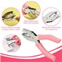 FIGFYOU 3 PCS Pince Perforatrice Scrapbooking Métal 1.5mm/3mm/6mm Pince à Oeillets Rond avec Poignée en Silicone Rose Perforatio