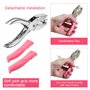 FIGFYOU 3 PCS Pince Perforatrice Scrapbooking Métal 1.5mm/3mm/6mm Pince à Oeillets Rond avec Poignée en Silicone Rose Perforatio