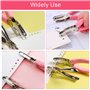FIGFYOU 3 PCS Pince Perforatrice Scrapbooking Métal 1.5mm/3mm/6mm Pince à Oeillets Rond avec Poignée en Silicone Rose Perforatio