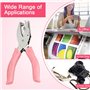 FIGFYOU 3 PCS Pince Perforatrice Scrapbooking Métal 1.5mm/3mm/6mm Pince à Oeillets Rond avec Poignée en Silicone Rose Perforatio