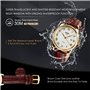 Montre Analogique à Quartz Business Décontracté Cuir Véritable Bande Montre à Poignet avec Cadran Blanc avec Motif Lettre Romain