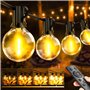 Seklin Guirlande Lumineuse Exterieure Led 60M - Guirlandes Guinguette Exterieur avec Télécommande Dimmable G40 Étanche Ampoule B