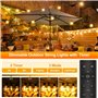 Seklin Guirlande Lumineuse Exterieure Led 60M - Guirlandes Guinguette Exterieur avec Télécommande Dimmable G40 Étanche Ampoule B