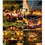 Seklin Guirlande Lumineuse Exterieure Led 60M - Guirlandes Guinguette Exterieur avec Télécommande Dimmable G40 Étanche Ampoule B