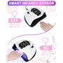 FAOKZE 220W Lampe UV LED Ongles Gel,Portable Séchoir à Ongles Professionnel avec 60 perles,LED UV Sèchoir Ongles 10/30/60/99S Sé