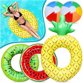 Chennyfun Ananas Gonflable Anneau de Natation 5 PCS Jouet