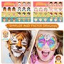 Chennyfun Palette de Maquillage Enfants Kit de Peinture pour Le Visage-17 Grandes peintures, Peinture pour Le Visage et Le Corps