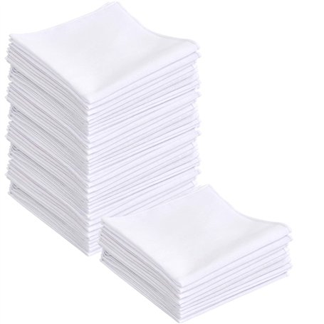BUYGOO Homme Mouchoir 25 Pièces Mouchoirs Blancs en Coton Doux pour Homme et Femme 28 x 28 cm Mouchoirs Classiques en Tissu pour