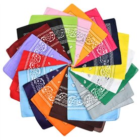 BUYGOO 20 pièces Bandanas foulards multifonctions grands mouchoirs couleur assortie Bandanas carrés pour hommes et femmes/dames