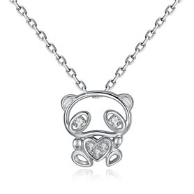 Collier Argent de Panda Ours pour les femmes filles Pententif en argent fin 925 et Cubic Zirconia bijoux animaux par VIKI LYNN