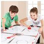 Yeelan Air Hockey Pushers & Pucks Set, Grande Taille, (2 poussoirs Navy + 2 lints + 4 Red Pucks)