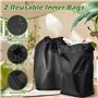Poubelle de Tri Sélectif 105L Cuisine [Couvercle Étanche + 2 Sacs de Transport] - Poubelle de tri de Dépôt Avec Trou - Bac Range