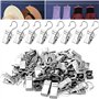 100Pcs Pince a Rideaux en Acier Inoxydable Pinces à Rideaux en Métal avec Crochets pour Suspendre des Accessoires