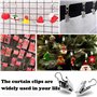 100Pcs Pince a Rideaux en Acier Inoxydable Pinces à Rideaux en Métal avec Crochets pour Suspendre des Accessoires, Photos de Lum