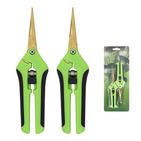 ZHYOPING Lot de 2 Cisailles de Jardin à Feuille Dorée