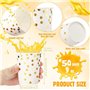 JCAKES Lot de 50 gobelets en carton à pois dorés，gobelet anniversaire ，gobelet carton- 250 ml - Biodégradables - Avec pois dorés