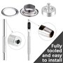 Bubuyun 400PCS Trousse à Oeillets 5mm, Kit Grommets Oeillets en Métal pour Bâche Ceinture Chaussures Chapeau Parachute avec 3pcs