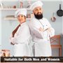 Yicaam Ensemble Toque et Tablier, Toque de Chef et Tablier Court Tablier de Taille avec Poche, Ajustable Toque et Tablier pour L
