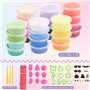 Tufa 24 Couleurs Pate a Modeler, Argile Autodurcissante avec 3 Outils et 36 Accessoires Pâte à Modeler, Douce et Ultra Légère, P