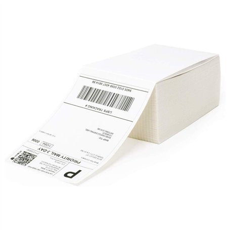 NETUM 4 "x 6" Étiquettes thermiques directes à pliage paravent - Étiquettes d'expédition blanches